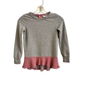 Matilda Jane Once Upon a Time Lionheart Sweatshirt Top Gray Pink Stripes Size 8